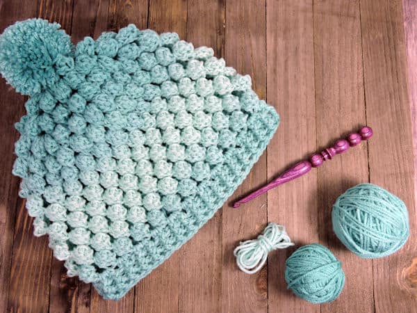 One Skein Ombre Pop Beanie Free Crochet Pattern - CrochetKim™